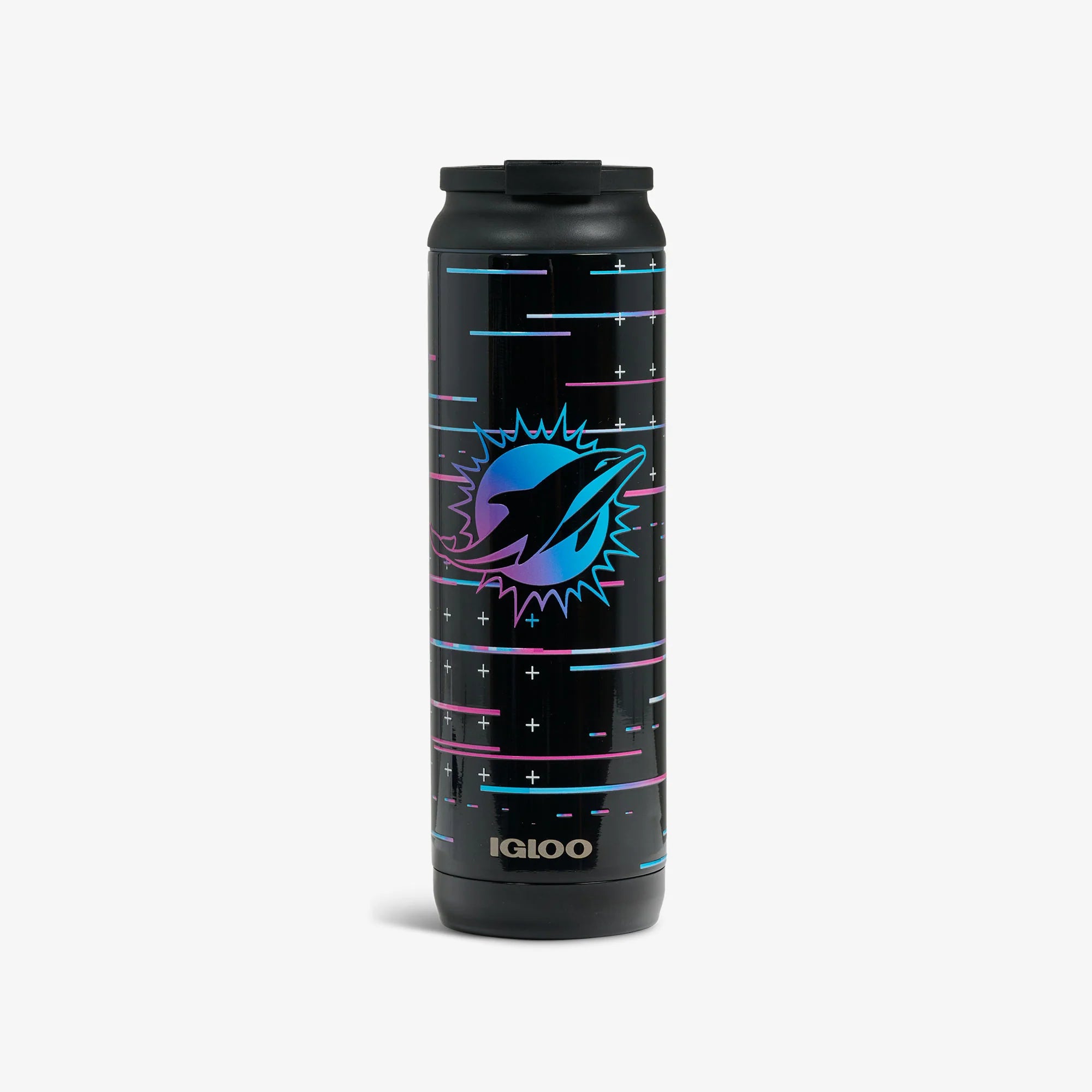 Igloo Camping Cooler NFL Neon Miami Dolphins 20 Oz Flip n Sip Tumbler