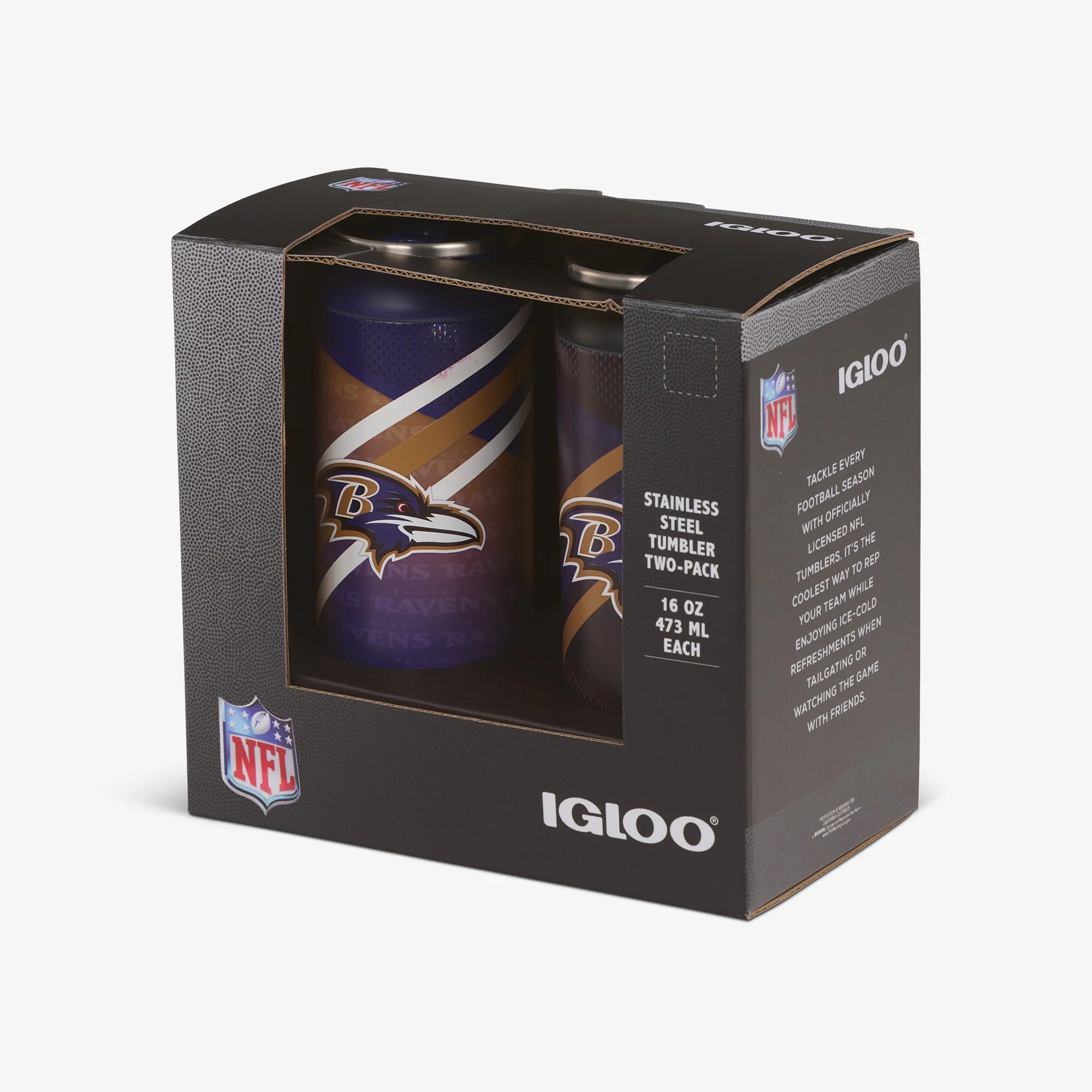 Igloo Camping Cooler Baltimore Ravens Home & Away 16 Oz Can 2-Pack - Image 5