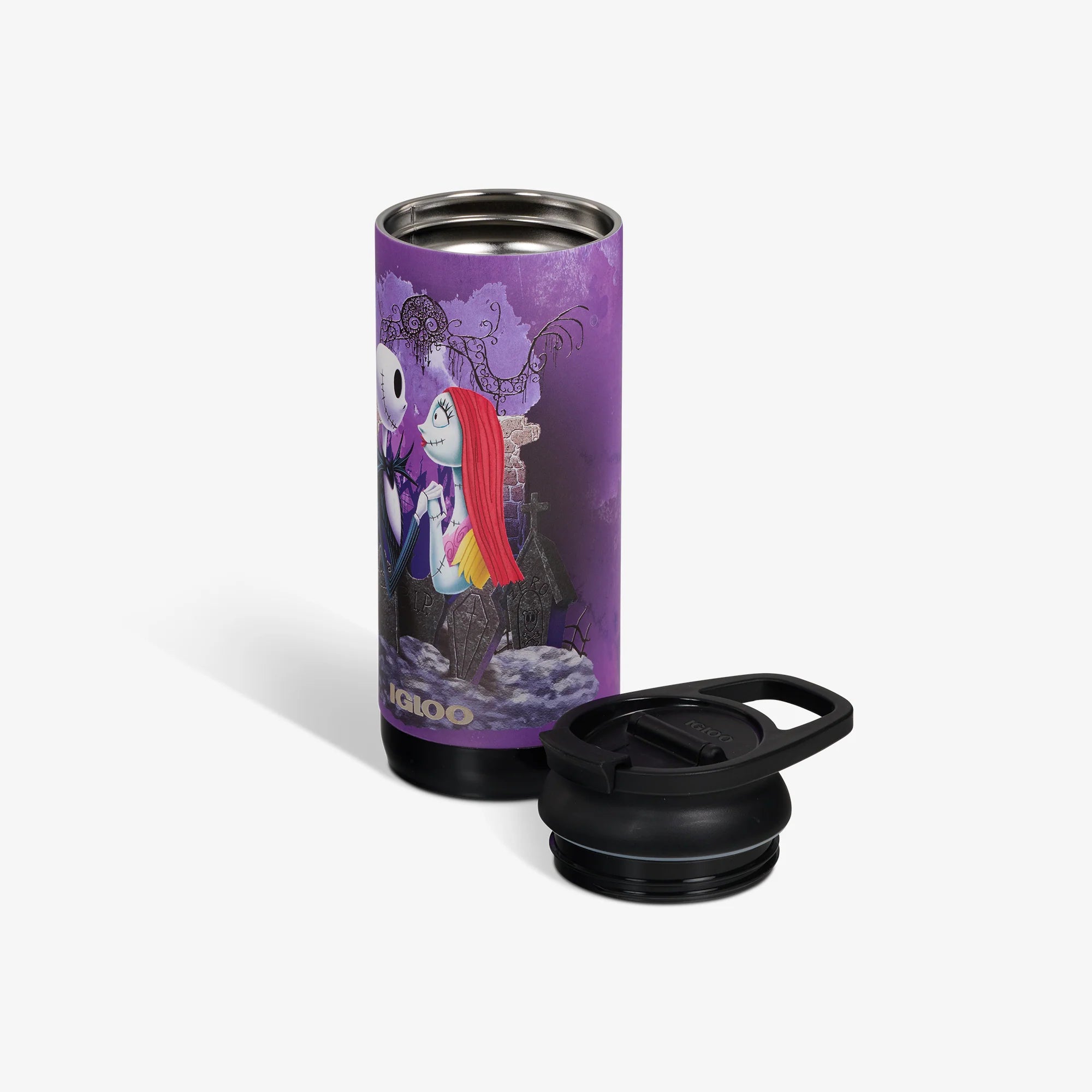 Igloo Camping Cooler Disney Tim Burtons The Nightmare Before Christmas Jack Skellington & Sally 16 Oz Flip n Sip Tumbler - Image 3