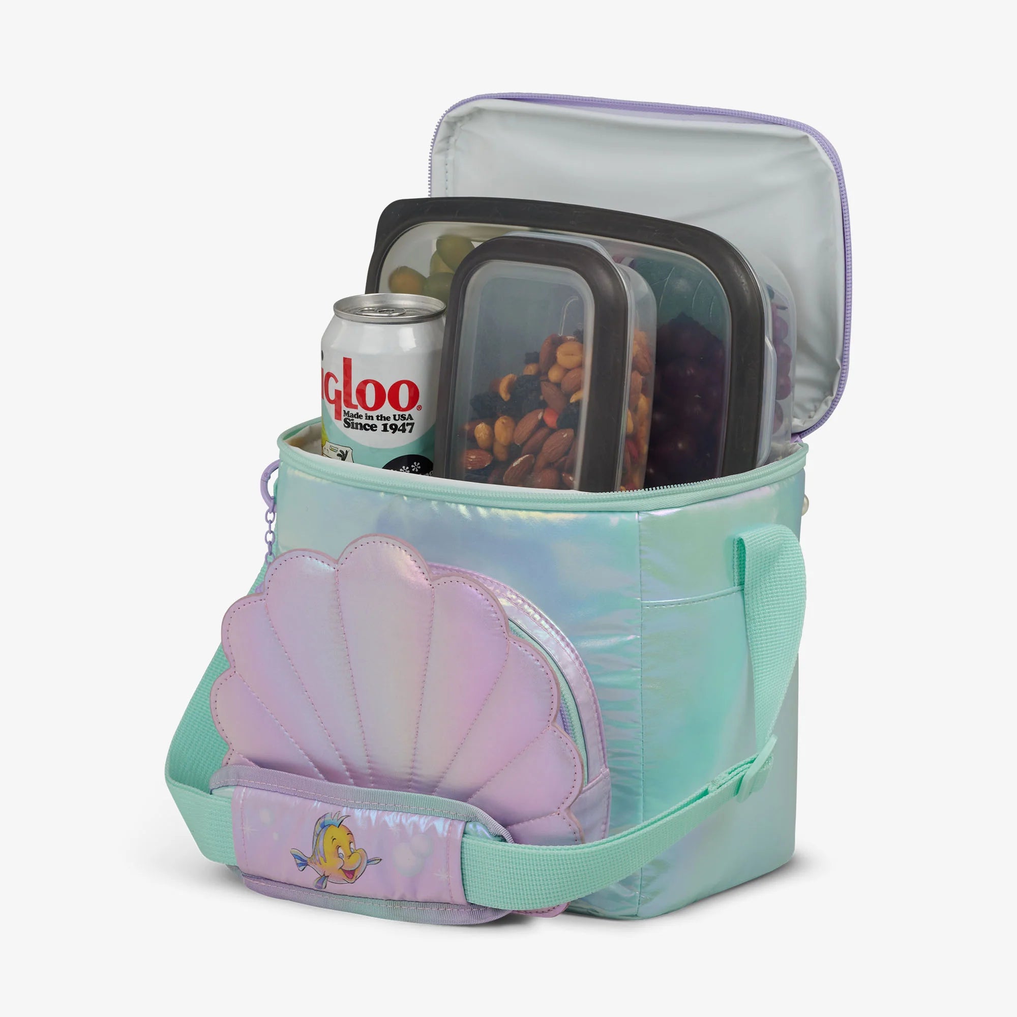 Igloo Camping Cooler Disney The Little Mermaid Seashell Square Lunch Cooler Bag - Image 3